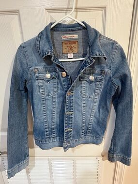 True Religion Women Fitted Light Blue Denim Jacket